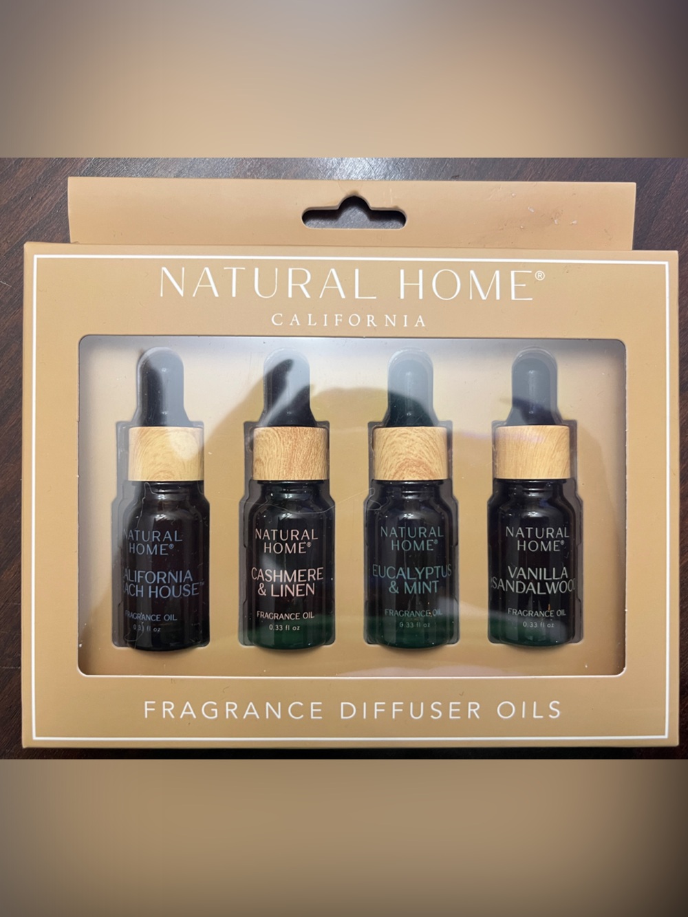 Fragrance Diffuser Oils Set - Amber Bottles with Wood Caps (Assorted Scents)